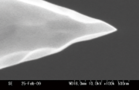 PtIr Probe (Electrochemically-Polished for Contact Nanoprobe)SEM-img