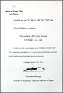 Award certificate (English)
